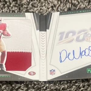 2019 Deebo Samuel Playbook ON CARD AUTO Jumbo Patch RC EMERALD Booklet 4/25 SSP