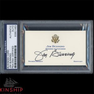 Jim Bunning signed Member of Congress Business Card PSA DNA Slab HOF Auto C2156