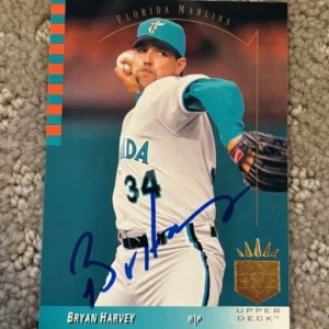 1993 SP Bryan Harvey signed autographed card Florida Marlins #141
