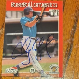 1999 Team Best Baseball America Aubrey Huff Signed Autographed Card #54