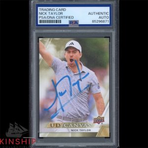 Nick Taylor signed 2024 Upper Deck Canvas Trading Card PSA DNA Slab Golf C3195
