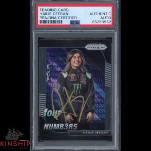 Hailie Deegan signed 2020 Panini Prizm Trading Card PSA DNA Slab Auto C3292
