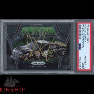 Hailie Deegan signed 2020 Panini Prizm Trading Card PSA DNA Slab Auto C3295