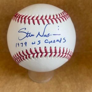 STEVE NICOSIA PIRATES 1979 WS CHAMPS SIGNED AUTOGRAPHED M.L. BASEBALL BECKETT AU