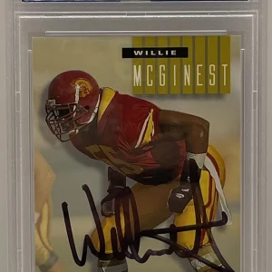 Willie Mcginest Signed Auto 1994 Skybox Impact Rookie Card Patriots PSA/DNA Slab