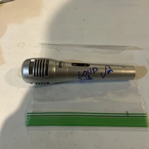 VINNIE DOMBROSKI SPONGE SIGNED AUTOGRAPH MICROPHONE ACOA ROCK STAR