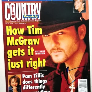 Tim McGraw REAL SIGNED July 1998 Country Weekly Magazine JSA COA Autographed