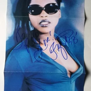 Foxy Brown REAL hand SIGNED Mag Foldout Poster #2 JSA COA Autographed rapper