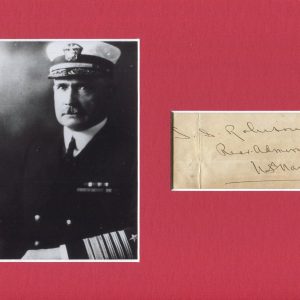 Admiral Samuel Robison WWI Naval Academy Superintendent Navy Cr Signed Autograph