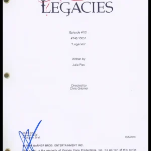 Aria Shahghasemi "Legacies" AUTOGRAPH Signed 'Landon' Pilot Episode Script ACOA