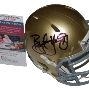 BRYANT YOUNG signed (NOTRE DAME FIGHTING IRISH) mini football helmet JSA AX11706