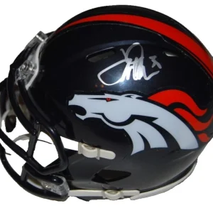 TERRELL DAVIS signed (DENVER BRONCOS) mini football helmet JSA COA AX11400