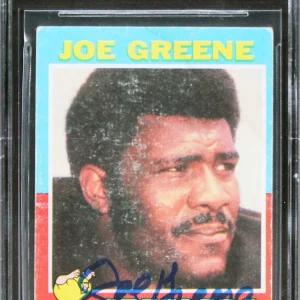 Steelers Joe Greene "HOF 87" Signed 1971 Topps #245 RC Card Auto 10 BAS Slab 4