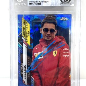Charles Leclerc Signed 2020 Topps Chrome Saphire Card F1 Beckett Slab 2