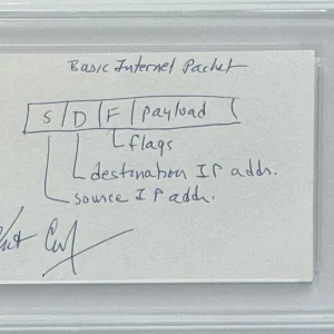 VINT CERF SIGNED BASIC INTERNET PACKET DRAWING ORIGINAL SKETCH PSA DNA CERTIFIED