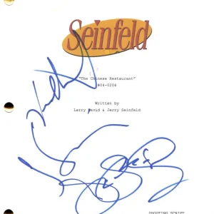 Jerry Seinfeld, Julia Louis-Dreyfus & Jason Signed Autograph Script Screenplay