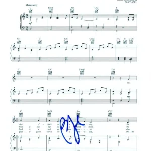 Billy Joel Signed Autograph Piano Man Sheet Music - The Stranger Singer JSA COA