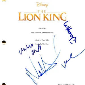 Nathan Lane Matthew Broderick Whoopi Goldberg Signed Autograph Lion King Script