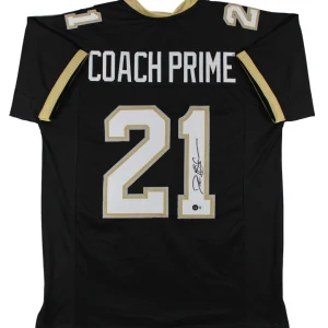 Colorado Deion Sanders Signed Coach Prime Black Pro Style Jersey BAS Witnessed