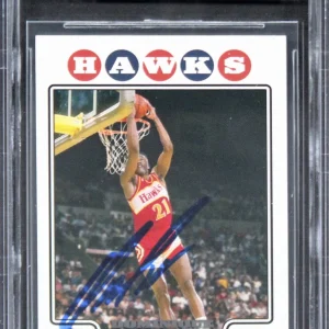 Hawks Dominique Wilkins Authentic Signed 2008 Topps #169 Card BAS Slabbed