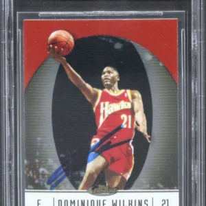 Hawks Dominique Wilkins Authentic Signed 2006 Finest #43 Card BAS Slabbed
