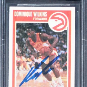 Hawks Dominique Wilkins Authentic Signed 1989 Fleer #7 Card Auto 10! BAS Slabbed