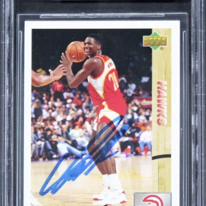 Hawks Dominique Wilkins Signed 2008 Upper Deck Lineage #13 Card BAS Slabbed