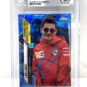 Charles Leclerc Signed 2020 Topps Chrome Saphire Card F1 Beckett Slab 1