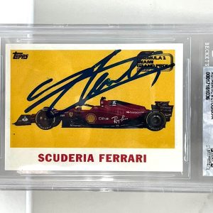 Charles Leclerc Signed 2022 Topps Miami Grand Prix Card F1 Beckett Slab 2
