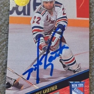 1993-94 Leaf #213 Mike Gartner signed autographed card New York Rangers