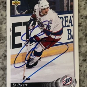 1992-93 Upper Deck Jets Hockey Card #211 Ed Olczyk signed autographed card