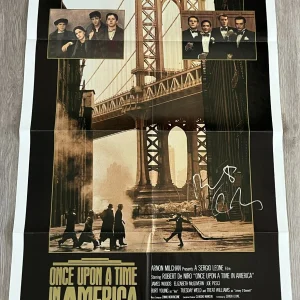 ROBERT DENIRO SIGNED ONCE UPON A TIME IN AMERICA 27x41 POSTER wPROOF BECKETT COA