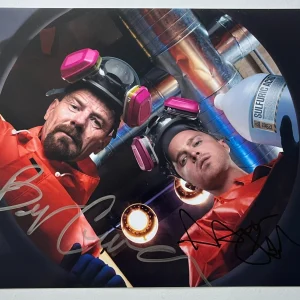BRYAN CRANSTON & AARON PAUL SIGNED BREAKING BAD 11x14 PHOTO w/PROOF BECKETT COA