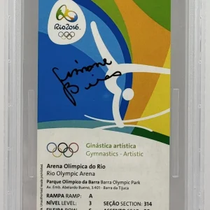 Simone Biles Signed Auto 2016 Rio Olympics Ticket PSA/DNA Gold Medal Rare