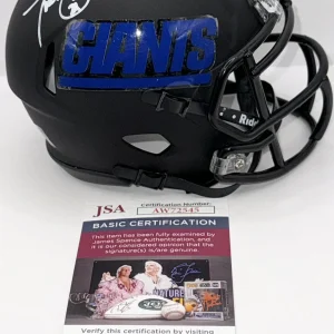Tiki Barber Signed Autographed New York Giants Black Mini Helmet JSA COA