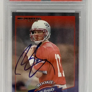 Tom Brady Signed 2000 Donruss Rookie Card #/d 1325 NM/MT 8 Gem 10 Auto PSA/DNA