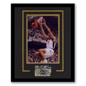 Tim Duncan AUTOGRAPH Signed Wake Forest Photo Custom Framed 11x14 Display ACOA