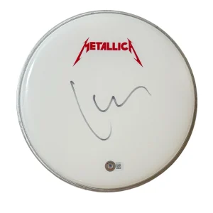 Lars Ulrich Signed METALLICA Autograph 10" Drumhead Drummer Beckett COA