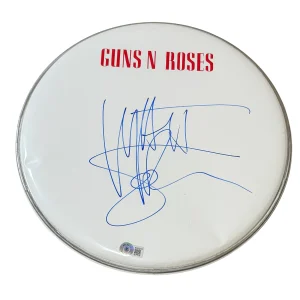 Matt Sorum GUNS N' ROSES Signed Autograph 12" Drumhead Drummer Beckett COA