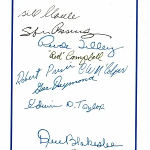 WWII EAGLE SQUADRON PILOTS MULTI SIGNED BOOKPLATE JSA AW56123 BLAKESLEE + 8 MORE