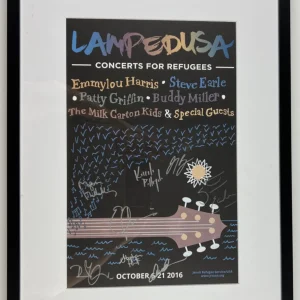 Robert Plant Steve Earl Emmylou Harris JSA Lampedusa Autograph Signed Poster