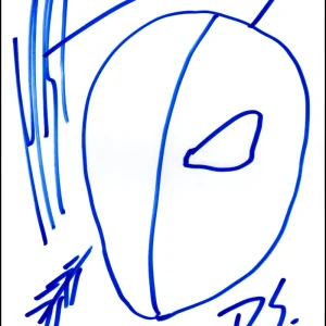 Manu Bennett Signed Autograph Deathstroke Original Art Sketch - Arrow w/ JSA COA