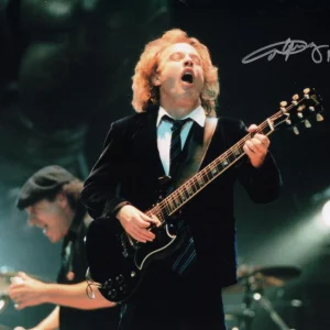 Angus Young AC/DC Signed Autograph 11x14 Photo - Back in Black ACDC Beckett COA