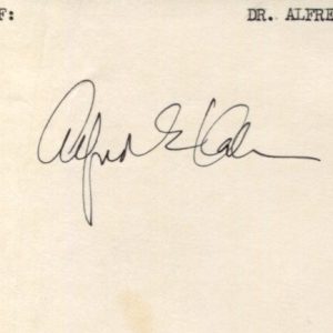 Alfred E. Kahn Economist Father of Airline Deregulation Signed Autograph
