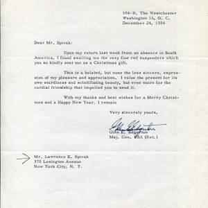 Army General Glen Edgar Edgerton Governor Panama Canal Zone Signed Autograph TSL