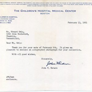 John Franklin Enders Nobel Prize Medicine Father Moder Vaccines Signed Autograph