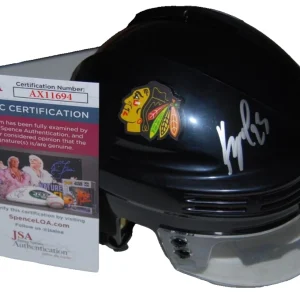 PHILIPP KURASHEV signed (CHICAGO BLACKHAWKS) Mini Hockey Helmet JSA COA AX11694