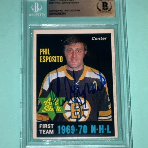 PHIL ESPOSITO AS1 Signed 1970-71 O-PEE-CHEE Card #237 Beckett BAS