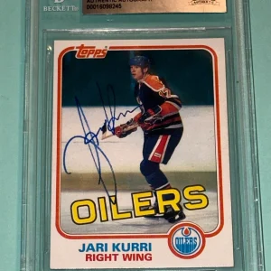 JARI KURRI Signed 1981-82 TOPPS ROOKIE Card #18 Beckett BAS RC