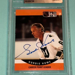 GORDIE HOWE CPL Signed 1990-91 PRO SET Card #654 Beckett BAS